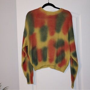 Ecote Vibrant Tie-Dye Crew Neck Sweater